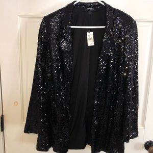 Black Express sequin blazer size large